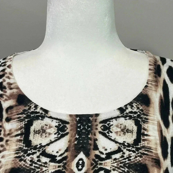 Joseph Ribkoff Knit Animal Print Dolman Sleeve Blouse - Picture 7 of 13